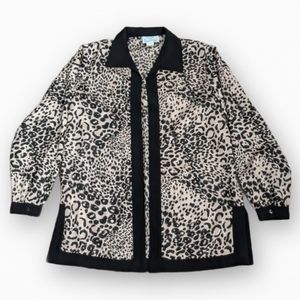 80s/90s Unisex Cheetah Animal Print Blouse or Cardigan